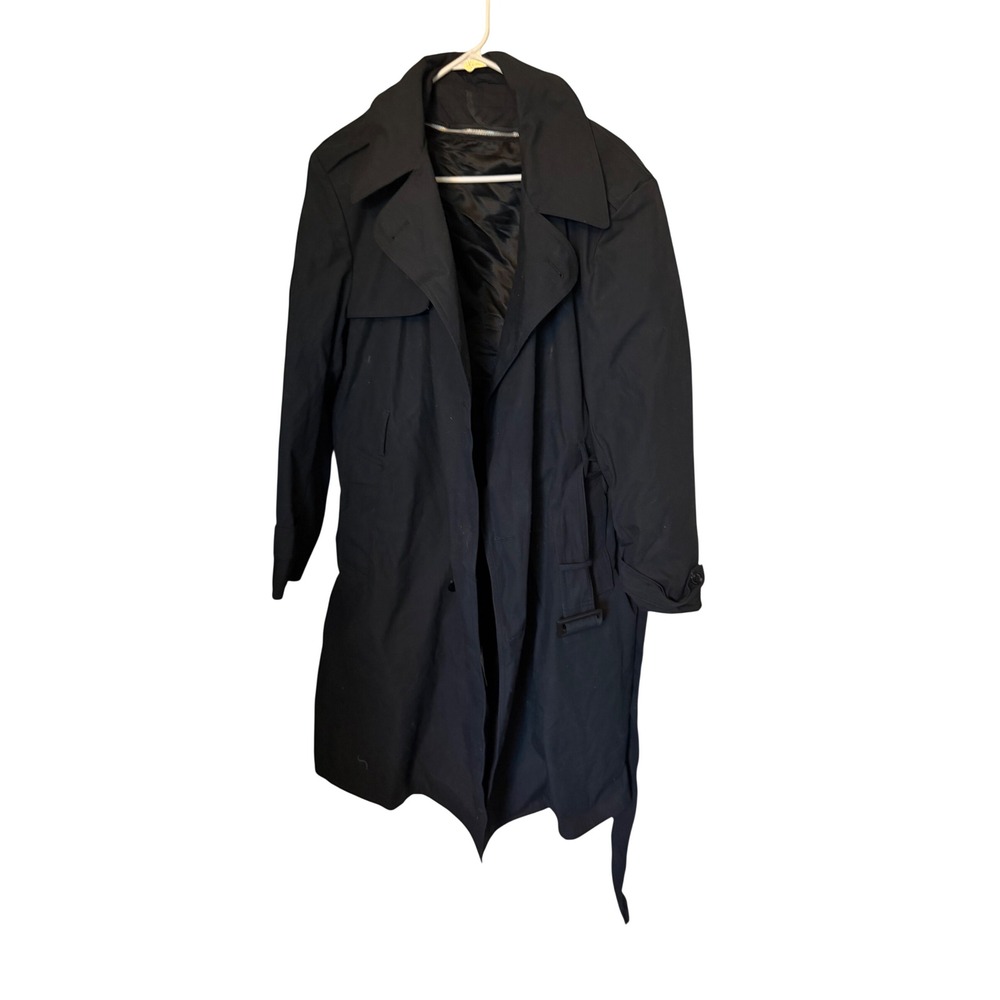 Garrison Collection DSCP Black Trench Coat Mens 42S Military Overcoat Belted